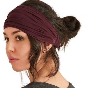 Red / Maroon wide headband bandana style hair wrap